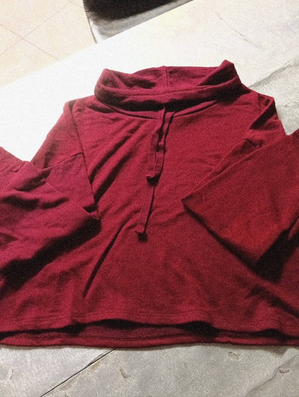 Bozzolo NWOT Cowl Neck Cropped Sweatshirt Size Large